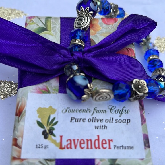 New, unique Souvenir from Greece with stretch bracelet with evil eye and spacers - Picture 6 of 6